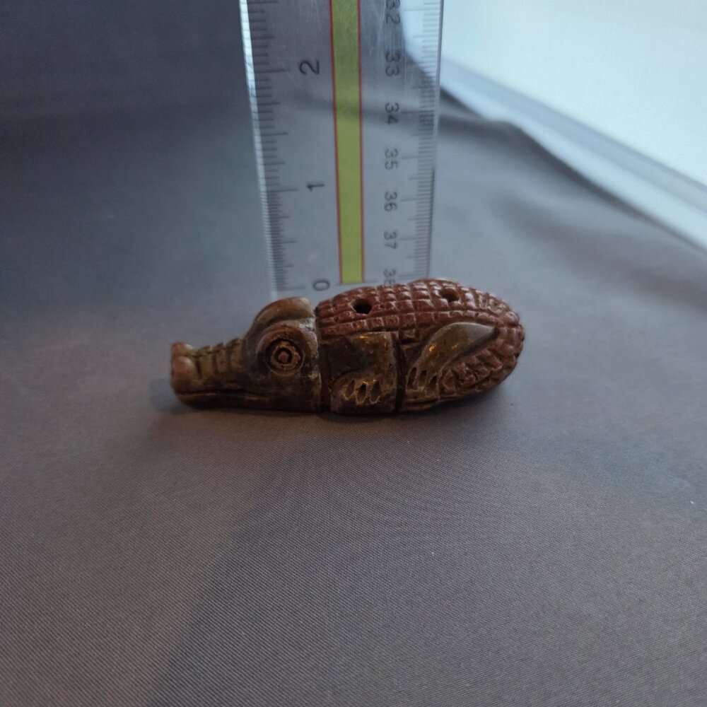 Hand Carved Wooden Crocodile Whistle Folk Art Vintage